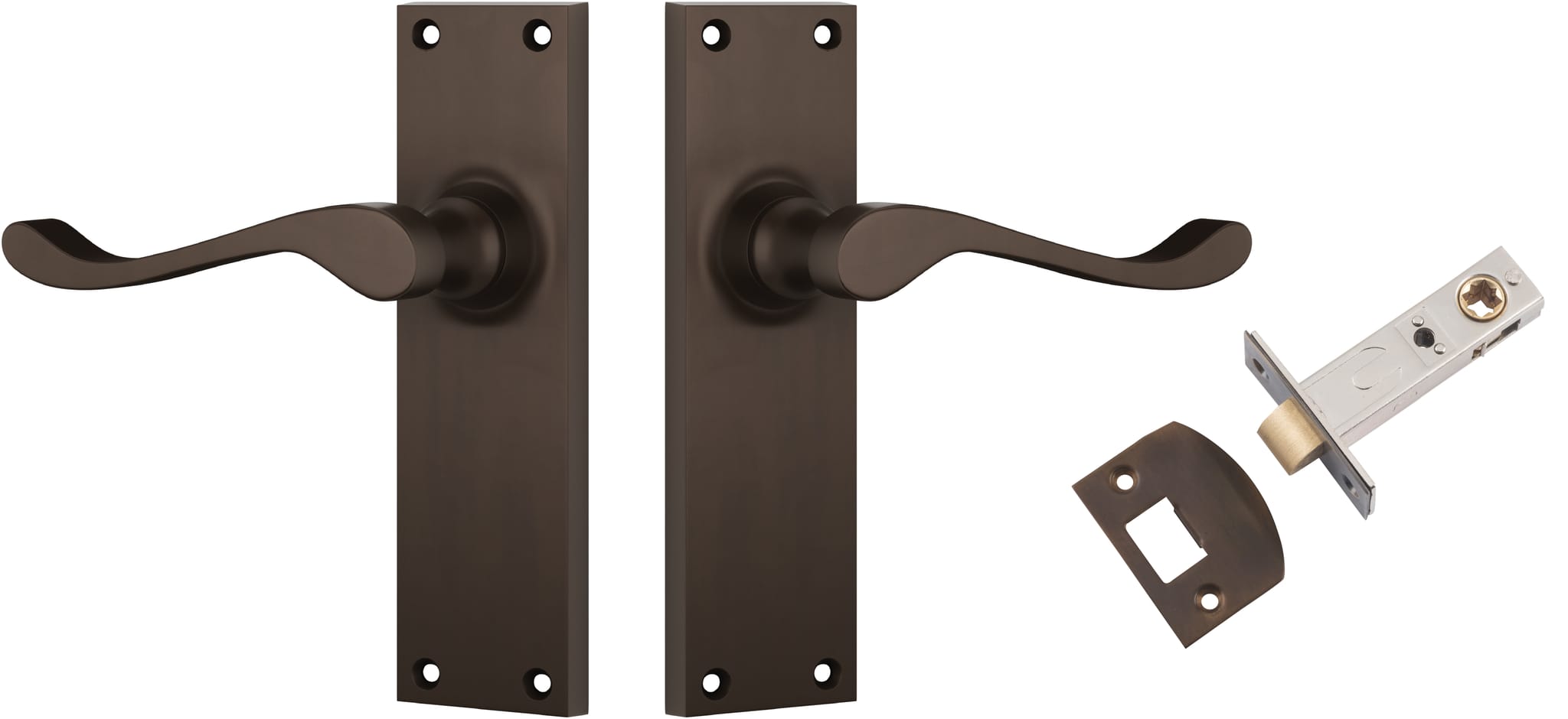 Door Lever Victorian Antique Brass Passage Set in Antique Brass