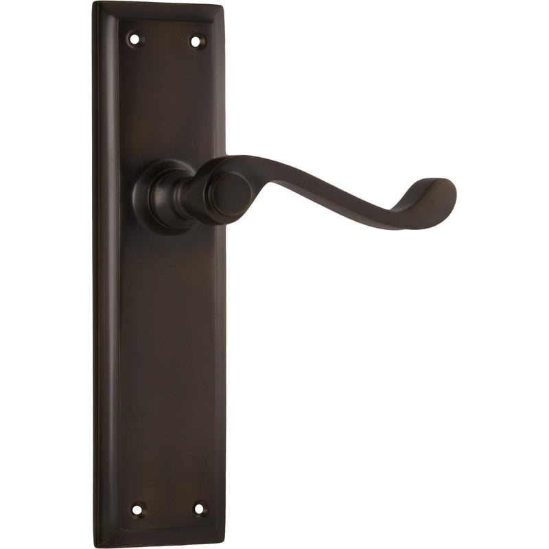 Door Lever Milton Latch Pair Antique Brass H200xW50xP68mm in Antique Brass