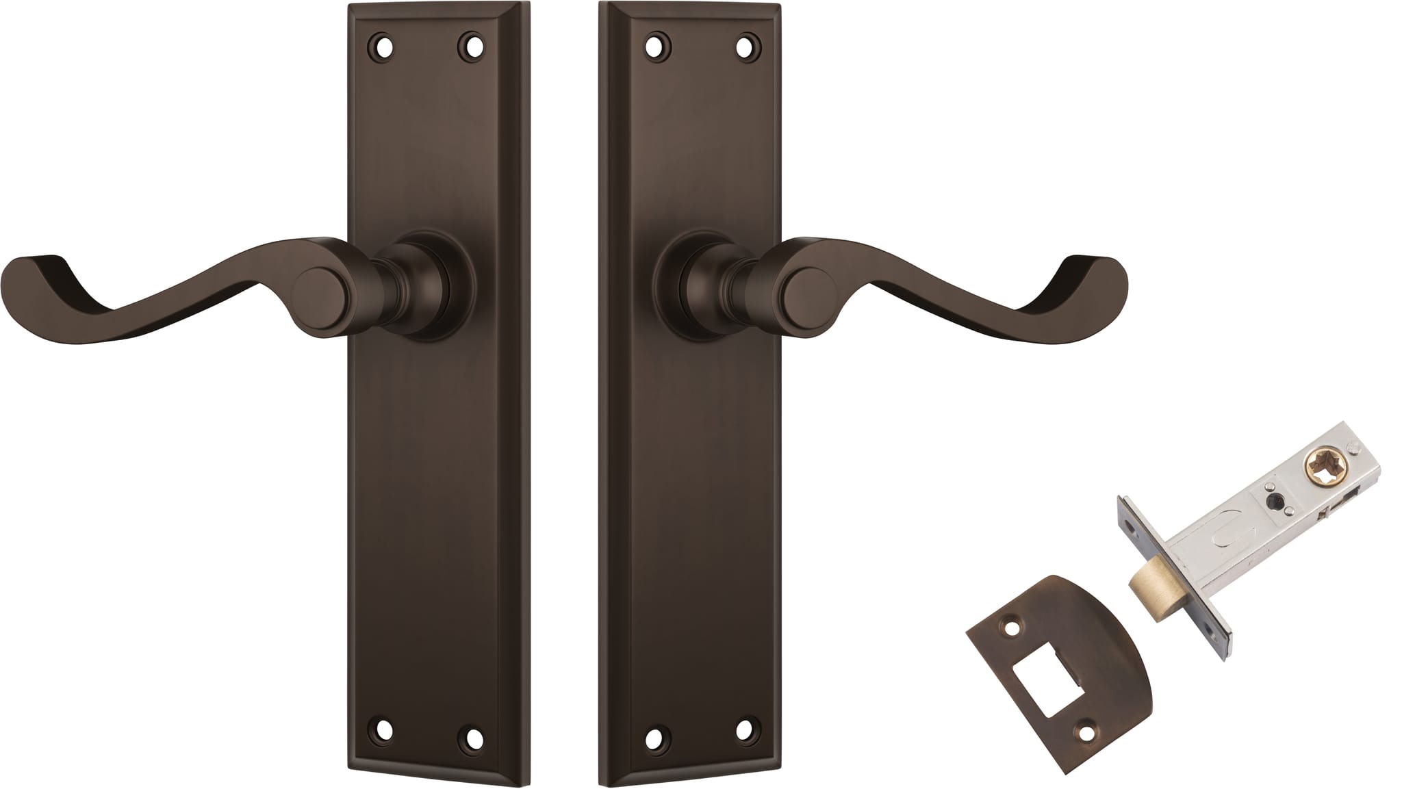 Door Lever Milton Antique Brass Passage Set in Antique Brass