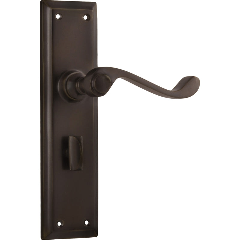 Door Lever Milton Privacy Pair Antique Brass H200xW50xP68mm in Antique Brass