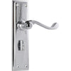 Door Lever Milton Privacy Pair Chrome Plated H200xW50xP68mm in Chrome Plated
