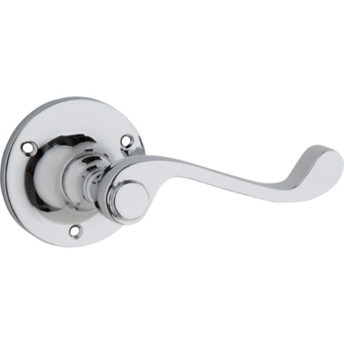 Door Lever Milton Round Rose Pair Chrome Plated D63xP68mm
(Latch/Lock Sold Separately) in Chrome Plated