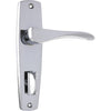 Door Lever Mid Century Privacy Pair Chrome Plated H145xW35xP47mm in Chrome Plated