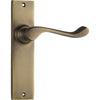 Door Lever Fremantle Latch Pair Antique Brass H150xW35xP50mm in Antique Brass