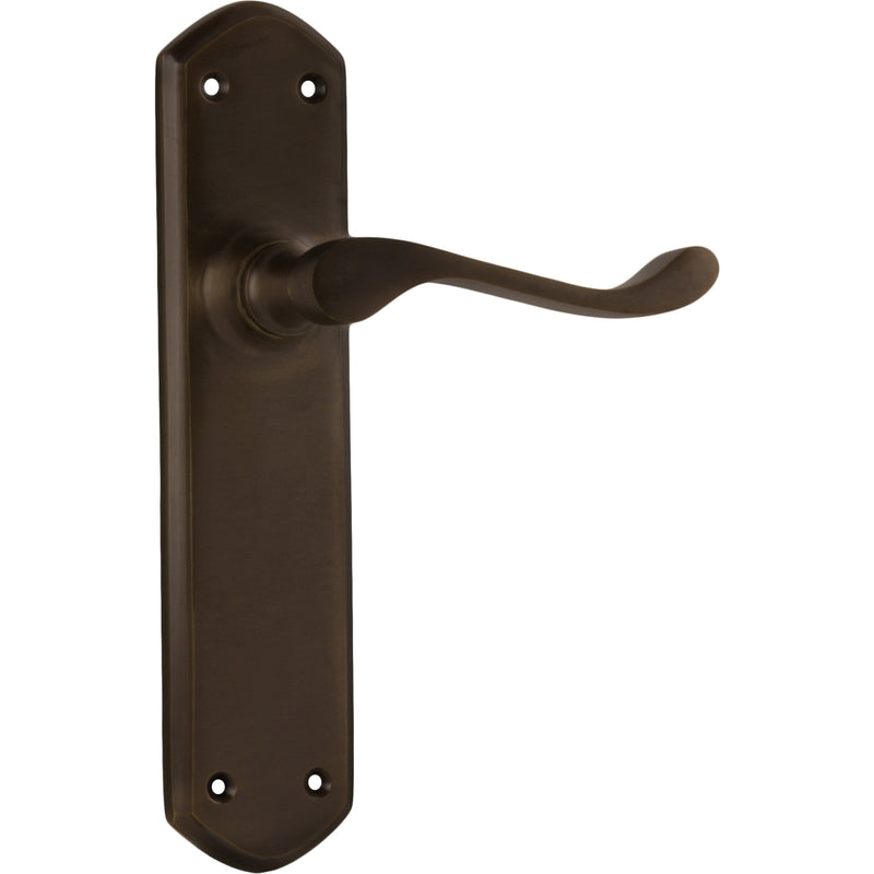 Door Lever Windsor Latch Pair Antique Brass H200xP60xW45mm in Antique Brass