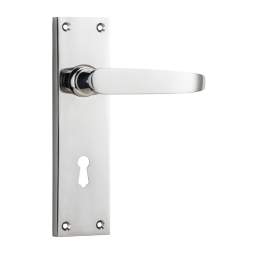 Door Lever Balmoral Lock Pair Chrome Plated H156xW42xP46mm in Chrome Plated