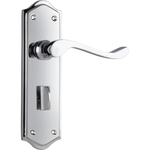 Door Lever Henley Privacy Pair Chrome Plated H180xW50xP58mm in Chrome Plated