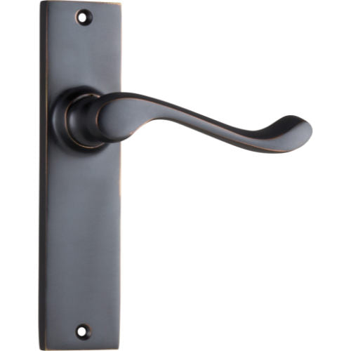 Door Lever Fremantle Latch Pair Antique Copper H150xW35xP50mm in Antique Copper