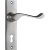 Door Lever Fremantle Lock Pair Satin Chrome H150xW35xP50mm in Satin Chrome