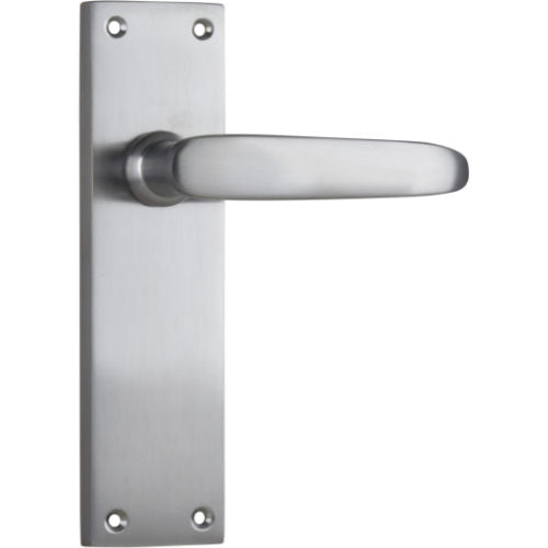 Door Lever Balmoral Latch Pair Satin Chrome H156xW42xP46mm in Satin Chrome