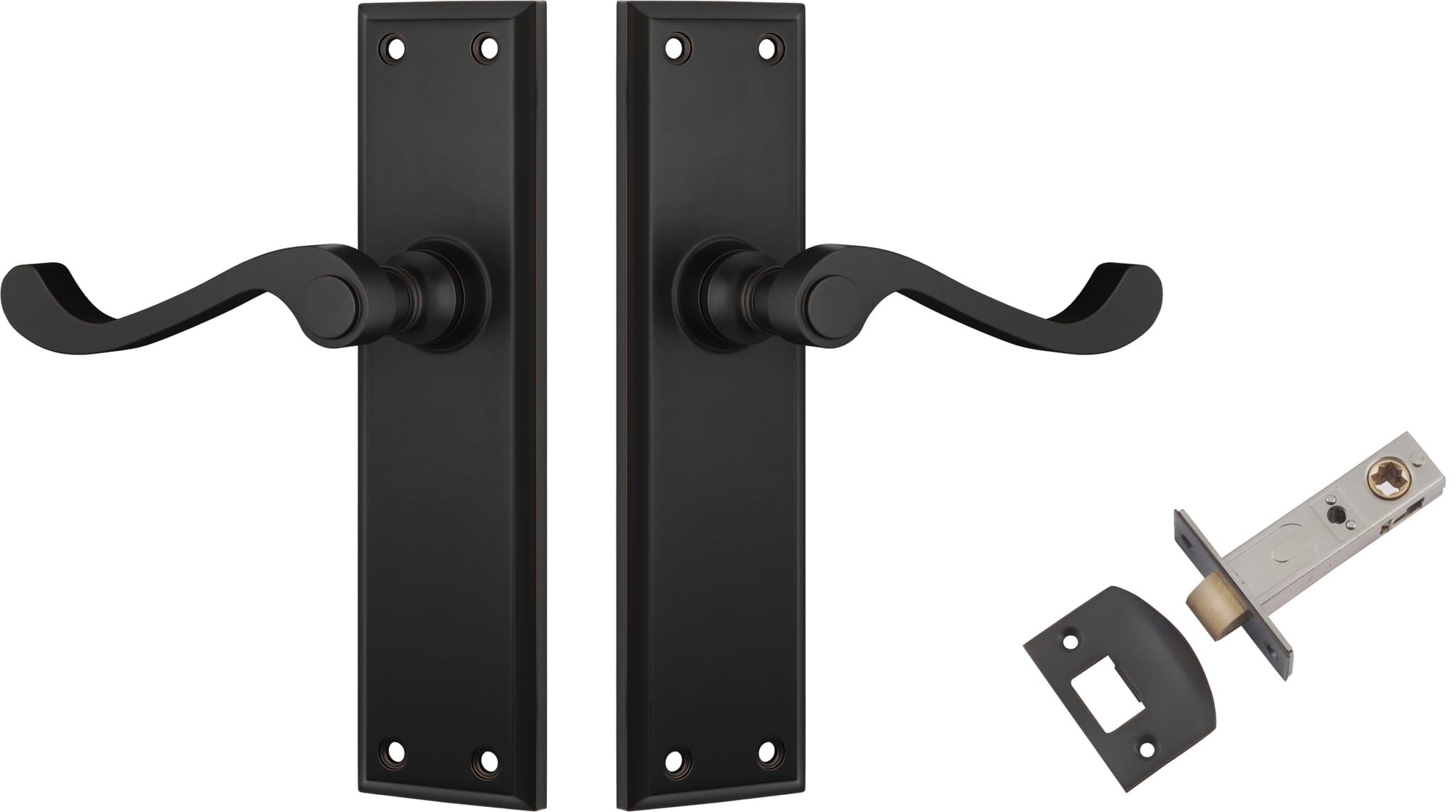 Door Lever Milton Antique Copper Passage Set in Antique Copper