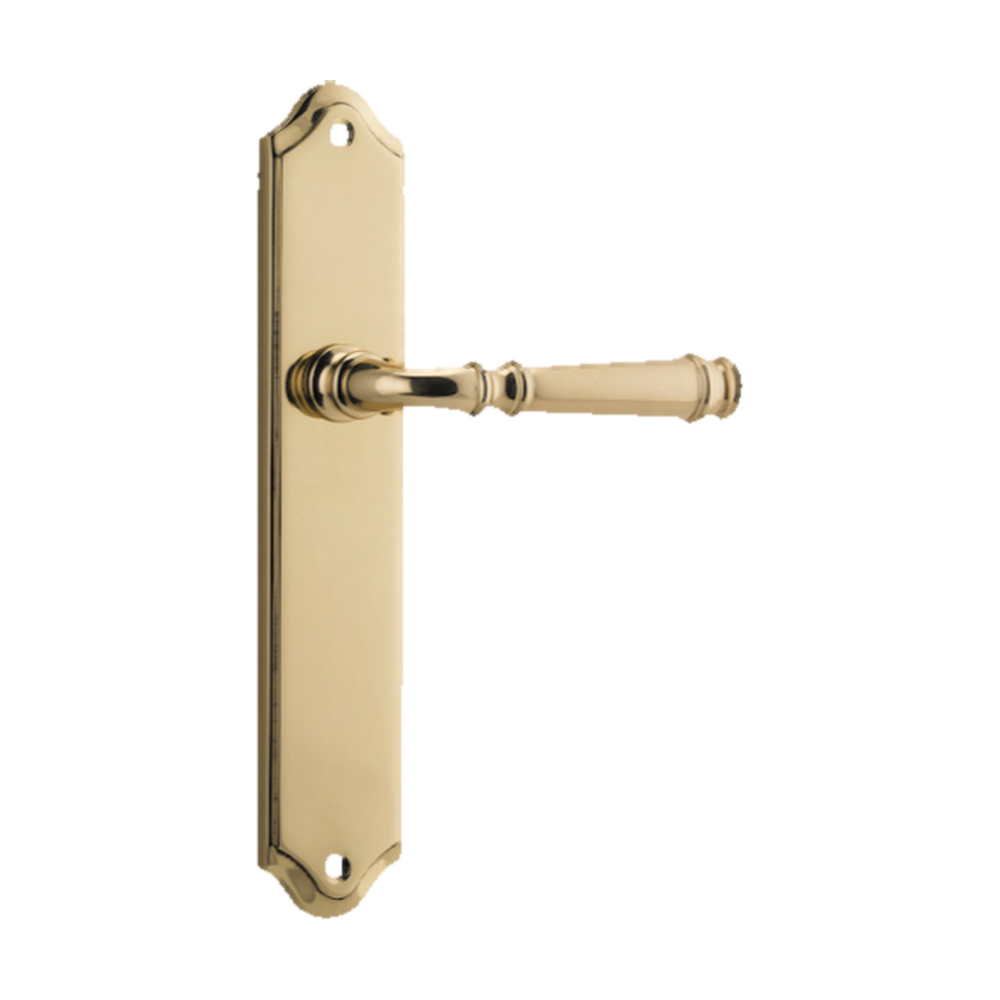 Door Lever Verona Shouldered Latch Polished Brass H237xW50xP59mm in Polished Brass
