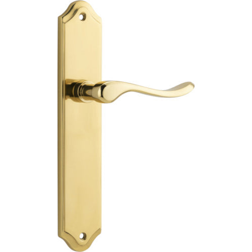 Door Lever Stirling Shouldered Latch Pair Polished Brass H250xW48xP64mm in Polished Brass