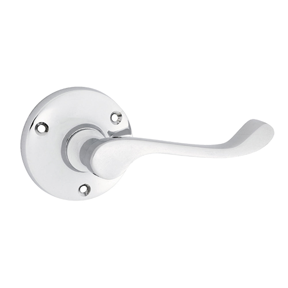 Door Lever Victorian Round Rose Pair Chrome Plated D63xP58mm
(Latch/Lock Sold Separately) in Chrome Plated