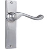 Door Lever Fremantle Latch Pair Chrome Plated H150xW35xP50mm in Chrome Plated