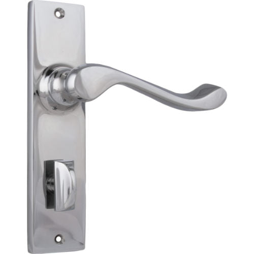 Door Lever Fremantle Privacy Pair Chrome Plated H150xW35xP50mm in Chrome Plated