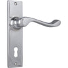 Door Lever Fremantle Lock Pair Chrome Plated H150xW35xP50mm in Chrome Plated