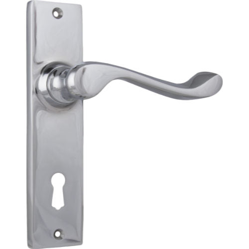 Door Lever Fremantle Lock Pair Chrome Plated H150xW35xP50mm in Chrome Plated
