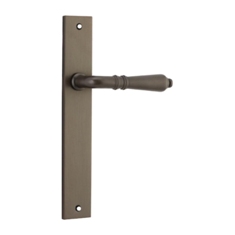 Door Lever Sarlat on Long Backplate Signature Brass H240xW38xP55mm in Signature Brass