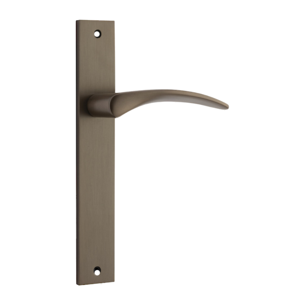 Door Lever Oxford on Long Backplate Signature Brass H240xW38xP60mm in Signature Brass