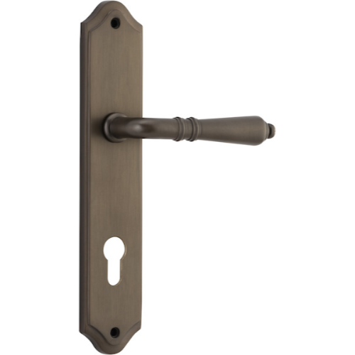 Door Lever Sarlat Shouldered Euro Signature Brass CTC85mm H250xW48xP57mm in Signature Brass