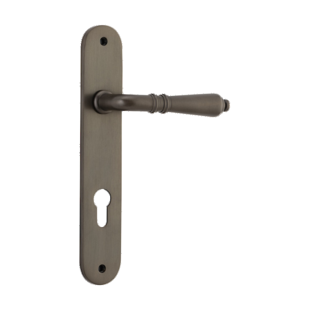 Door Lever Sarlat Oval Euro Signature Brass CTC85mm H240xW40xP55mm in Signature Brass