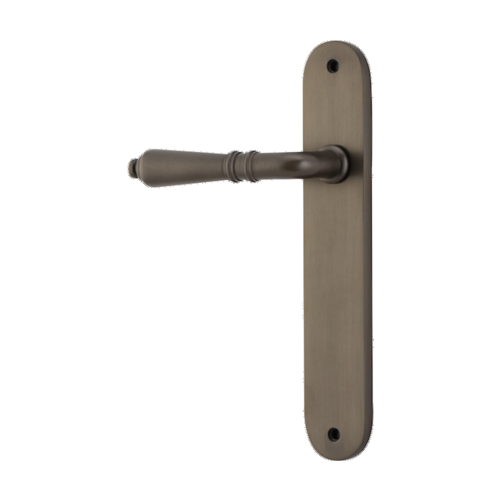 Door Lever Sarlat Oval Latch Left Hand Fixed Signature Brass L111xP53mm BPH240xW40mm in Signature Brass