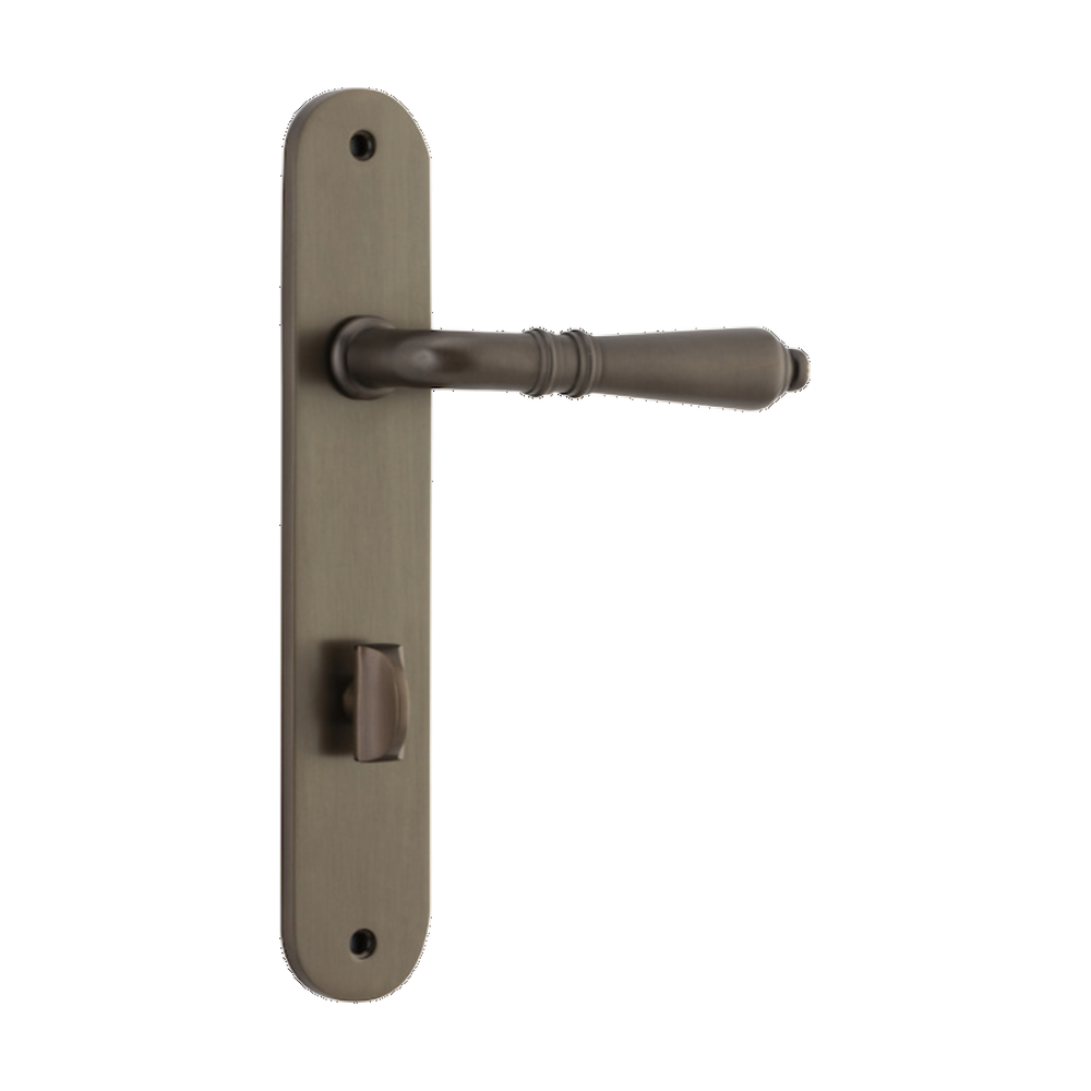 Door Lever Sarlat Oval Privacy Signature Brass CTC85mm H240xW40xP55mm in Signature Brass