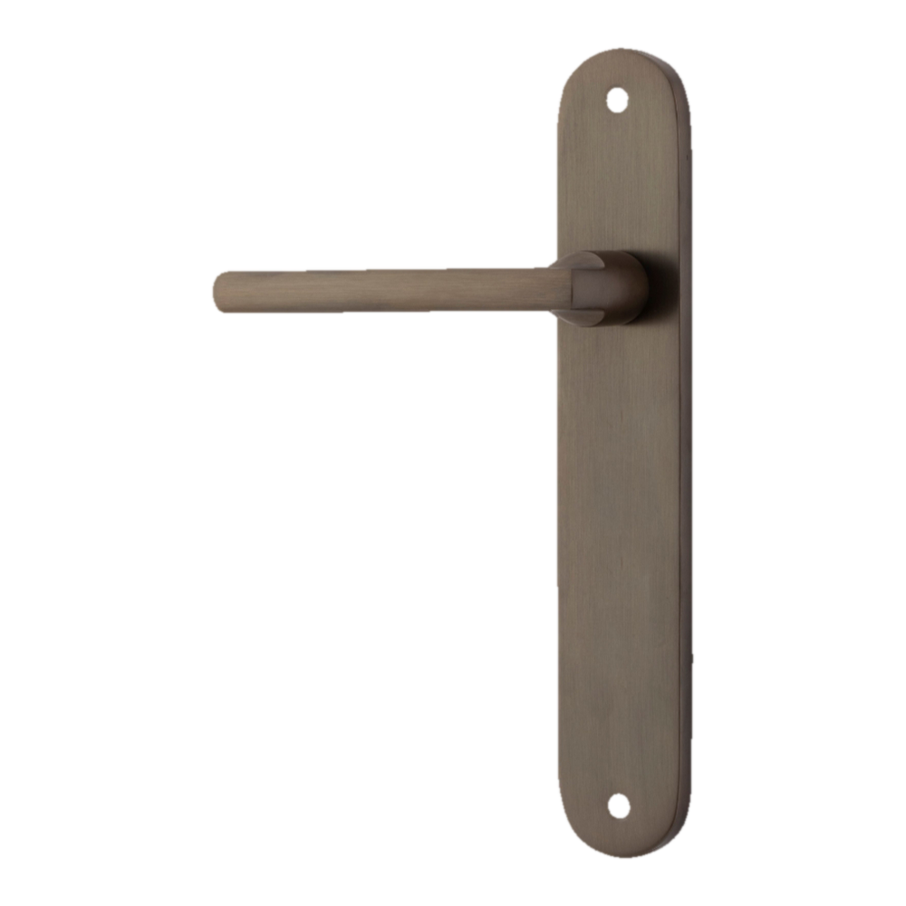 Door Lever Baltimore Oval Latch Left Hand Fixed Signature Brass L118xP54mm BPH240xW40mm in Signature Brass