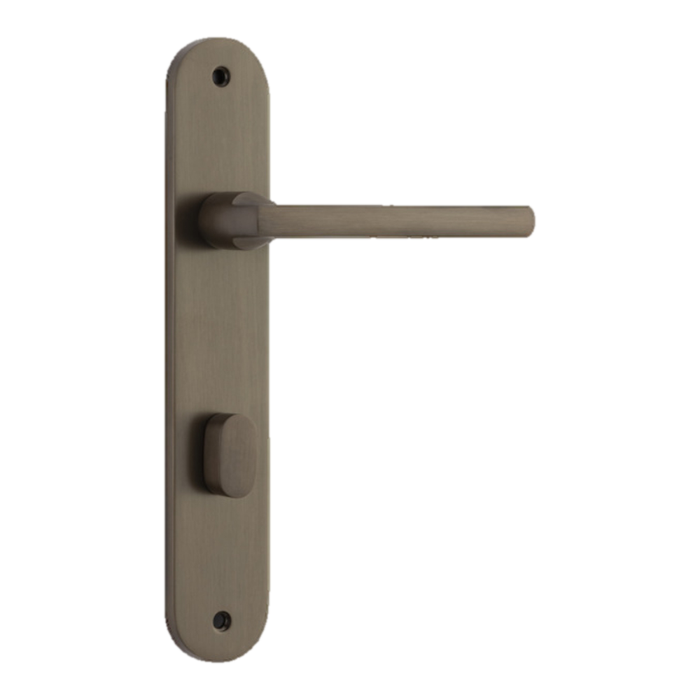 Door Lever Baltimore Oval Privacy Signature Brass CTC85mm H240xW40xP55mm in Signature Brass