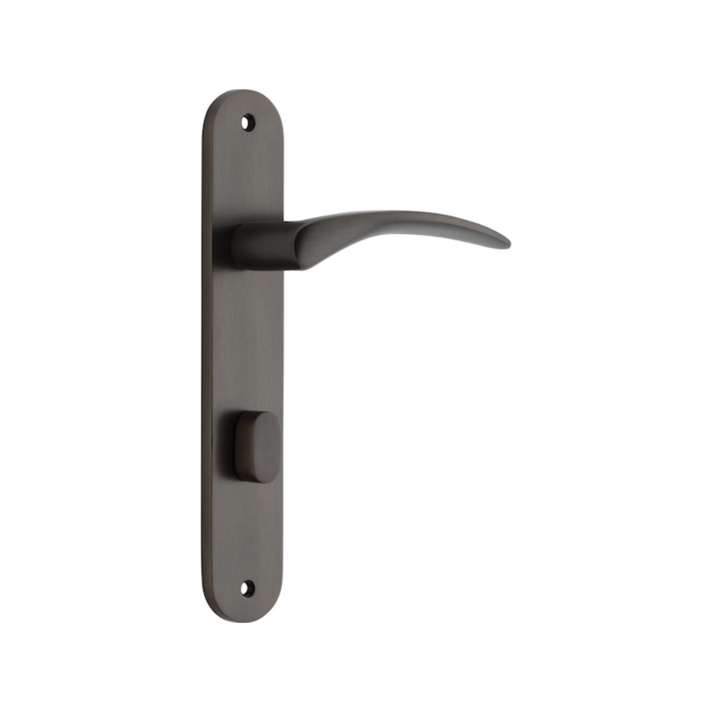 Door Lever Oxford Oval Privacy Signature Brass CTC85mm H240xW40xP60mm in Signature Brass