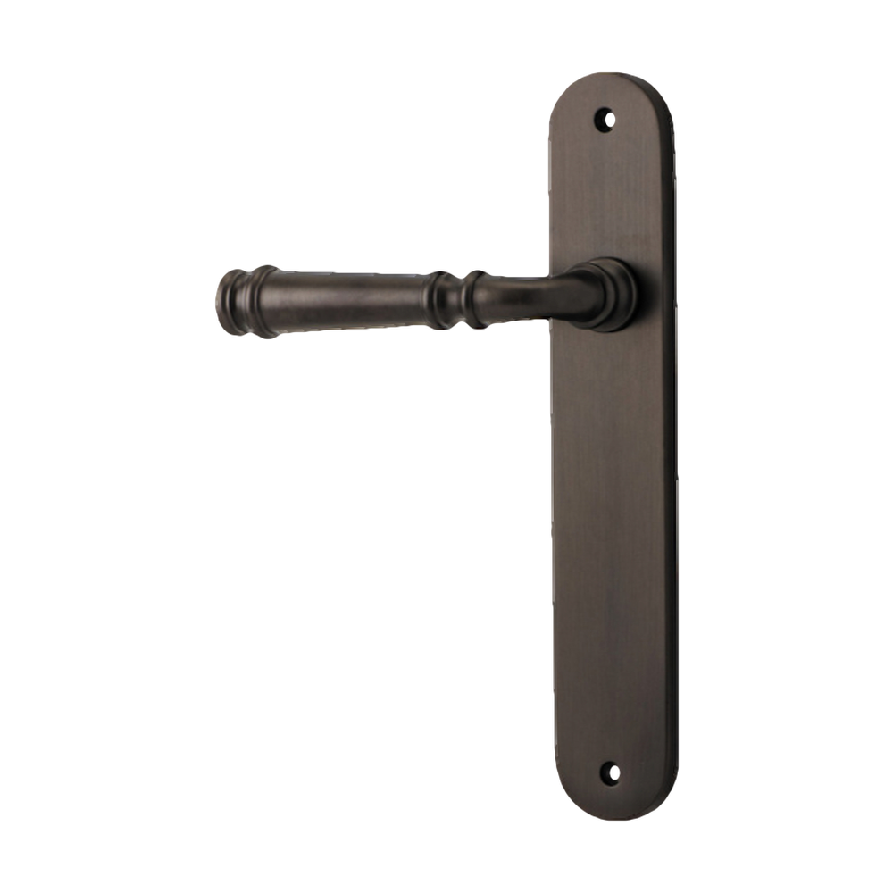 Door Lever Verona Oval Latch Left Hand Fixed Signature Brass L122xP56mm BPH240xW40mm in Signature Brass