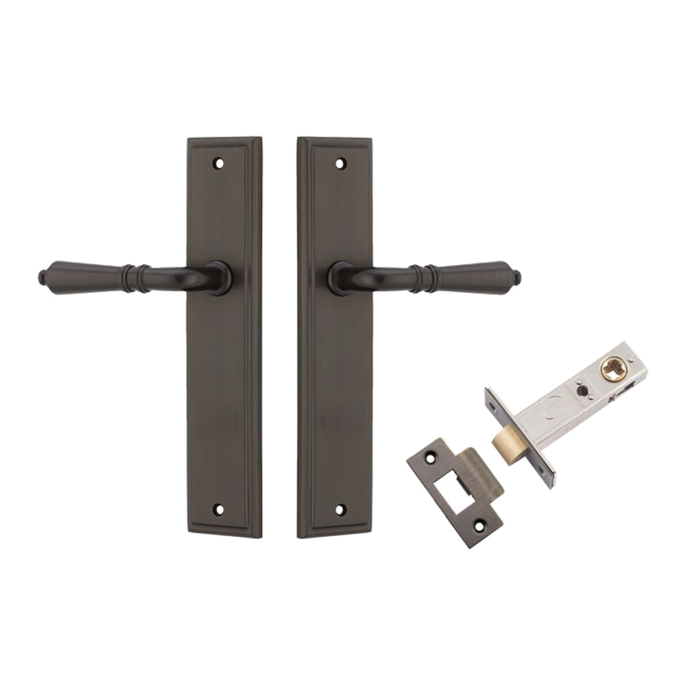 Door Lever Sarlat Stepped Signature Brass Passage Kit in Signature Brass