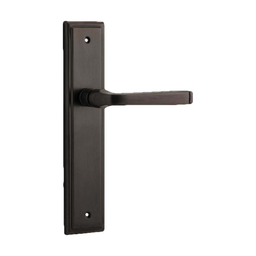 Door Lever Annecy Stepped Latch Signature Brass H237xW50xP65mm in Signature Brass
