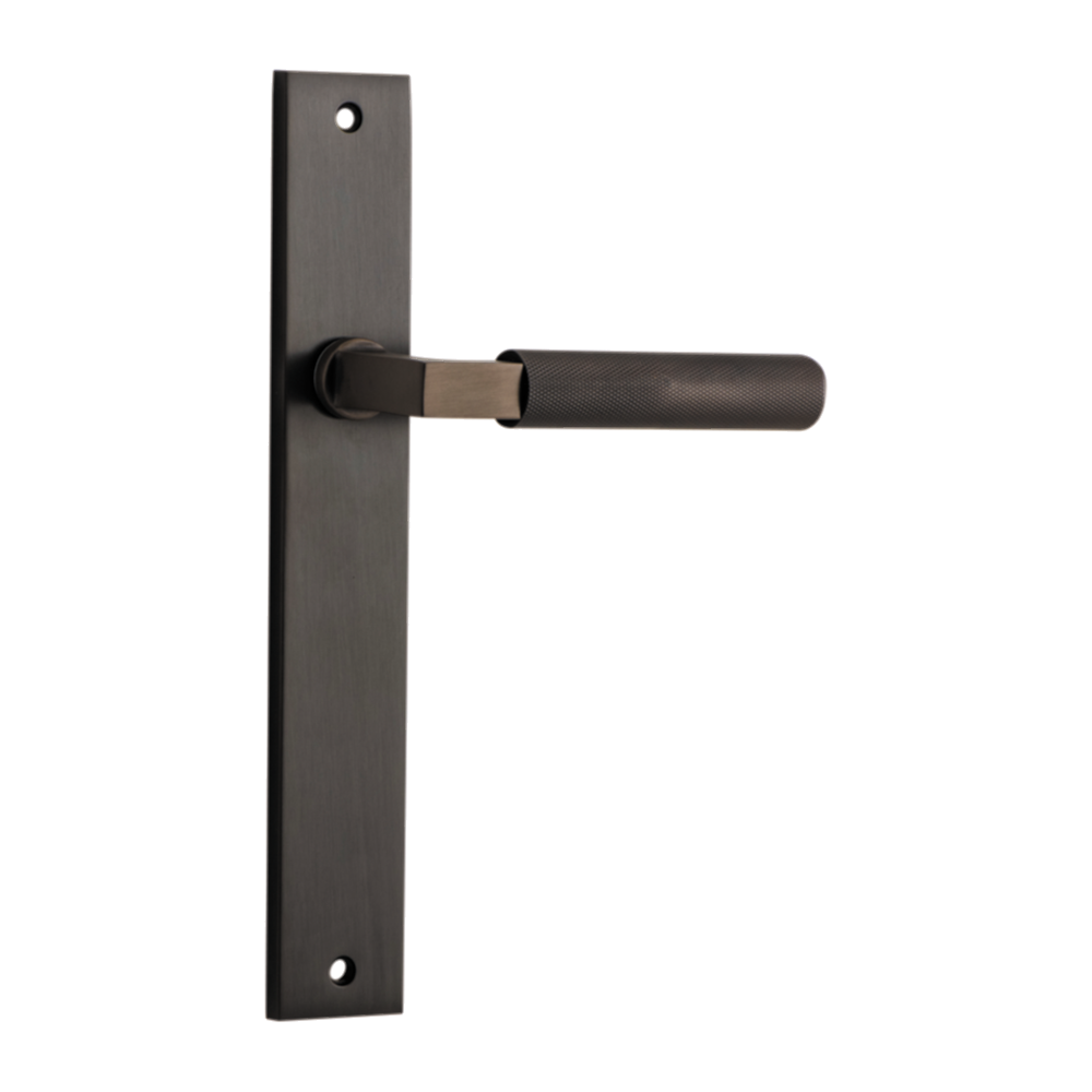 Door Lever Brunswick Rectangular Latch Signature Brass H240xW38xP60mm in Signature Brass