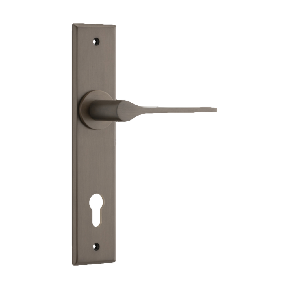 Door Lever Como Chamfered Euro Signature Brass H240xW50xP61mm in Signature Brass