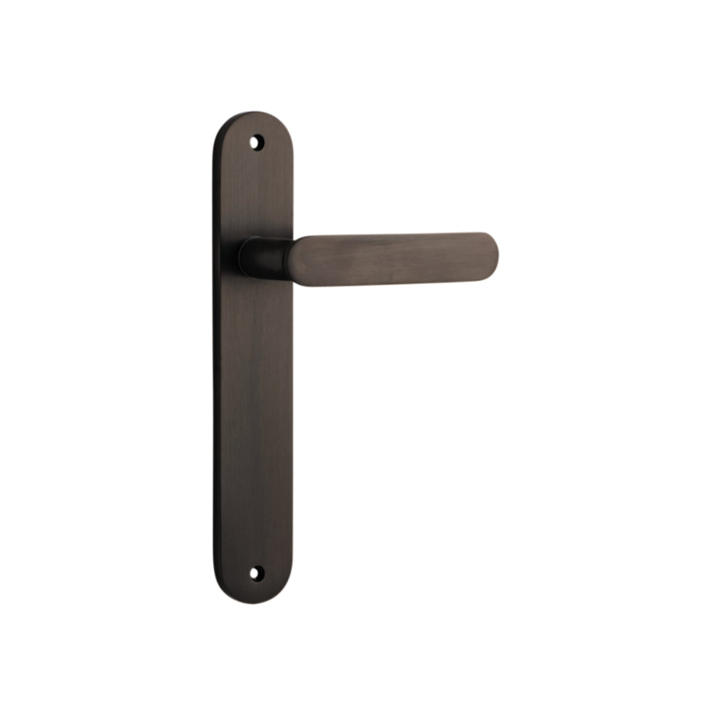 Door Lever Bronte on Long Backplate Signature Brass H240xW40xP56mm in Signature Brass