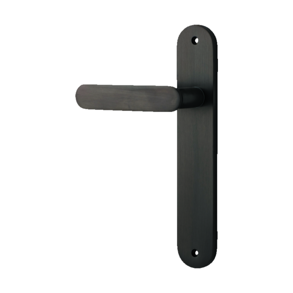 Door Lever Bronte Oval Latch Left Hand Fixed Signature Brass L117xP53mm BPH240xW40mm in Signature Brass