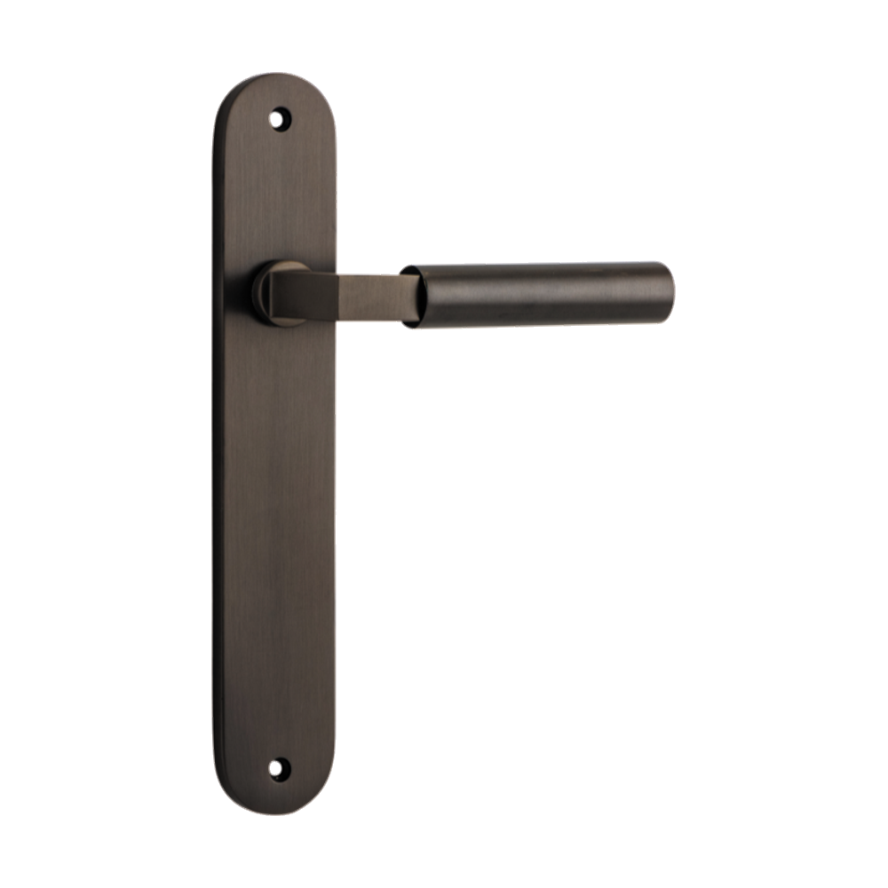 Door Lever Berlin Oval Latch Signature Brass H240xW40xP57mm in Signature Brass