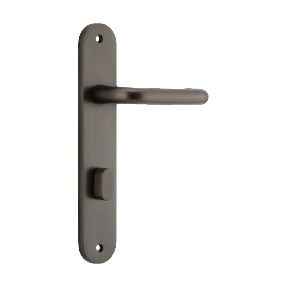 Door Lever Oslo Oval Privacy Signature Brass CTC85mm H240xW40xP57mm in Signature Brass