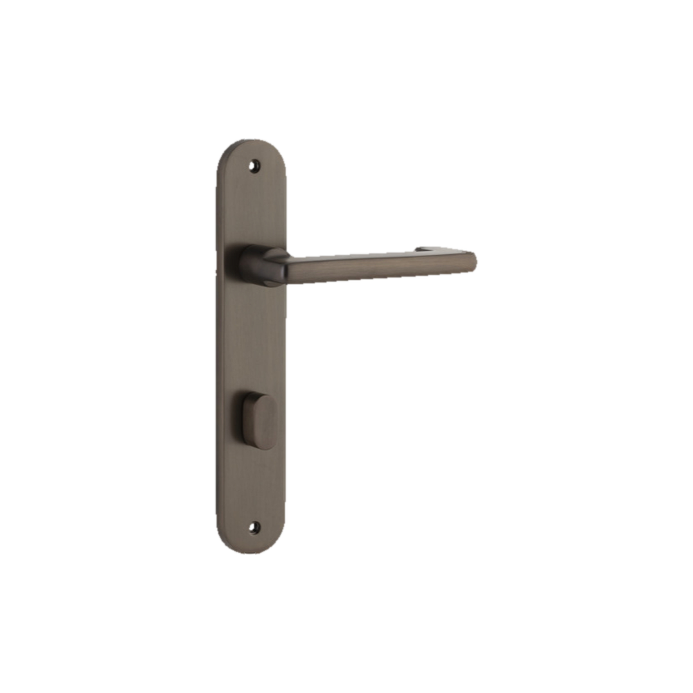 Door Lever Baltimore Return Oval Privacy Pair Signature Brass CTC85mm H240xW40xP58mm in Signature Brass