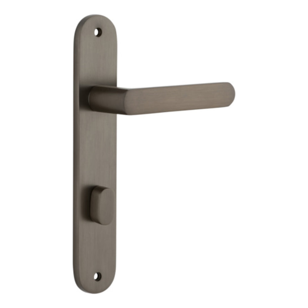 Door Lever Osaka Oval Privacy Pair Signature Brass CTC85mm H240xW40xP55mm in Signature Brass