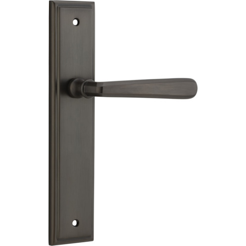 Door Lever Copenhagen Stepped Latch Pair Signature Brass H237xW50xP61mm in Signature Brass