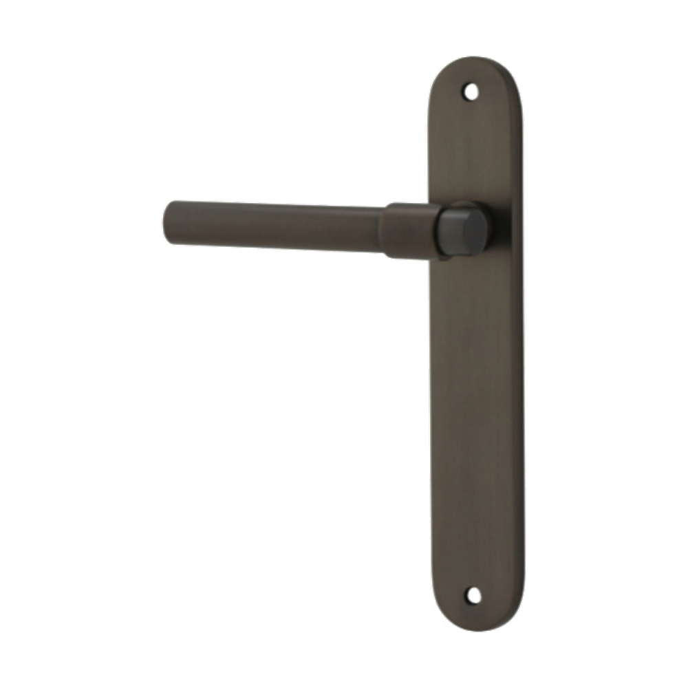 Door Lever Helsinki Oval Fixed Lever - Left Signature Brass H240xW40xP44mm in Signature Brass