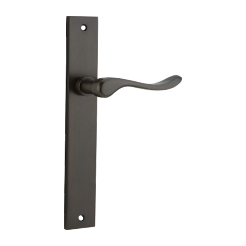 Door Lever Stirling on Long Backplate Pair Signature Brass H240xW38xP64mm in Signature Brass