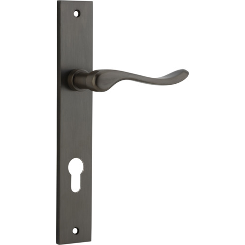 Door Lever Stirling Rectangular Euro Pair Signature Brass CTC85mm H240xW38xP64mm in Signature Brass