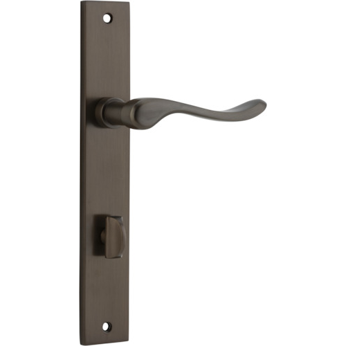 Door Lever Stirling Rectangular Privacy Pair Signature Brass CTC85mm H240xW38xP64mm in Signature Brass