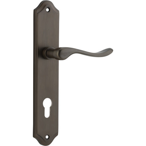Door Lever Stirling Shouldered Euro Pair Signature Brass CTC85mm H250xW48xP64mm in Signature Brass