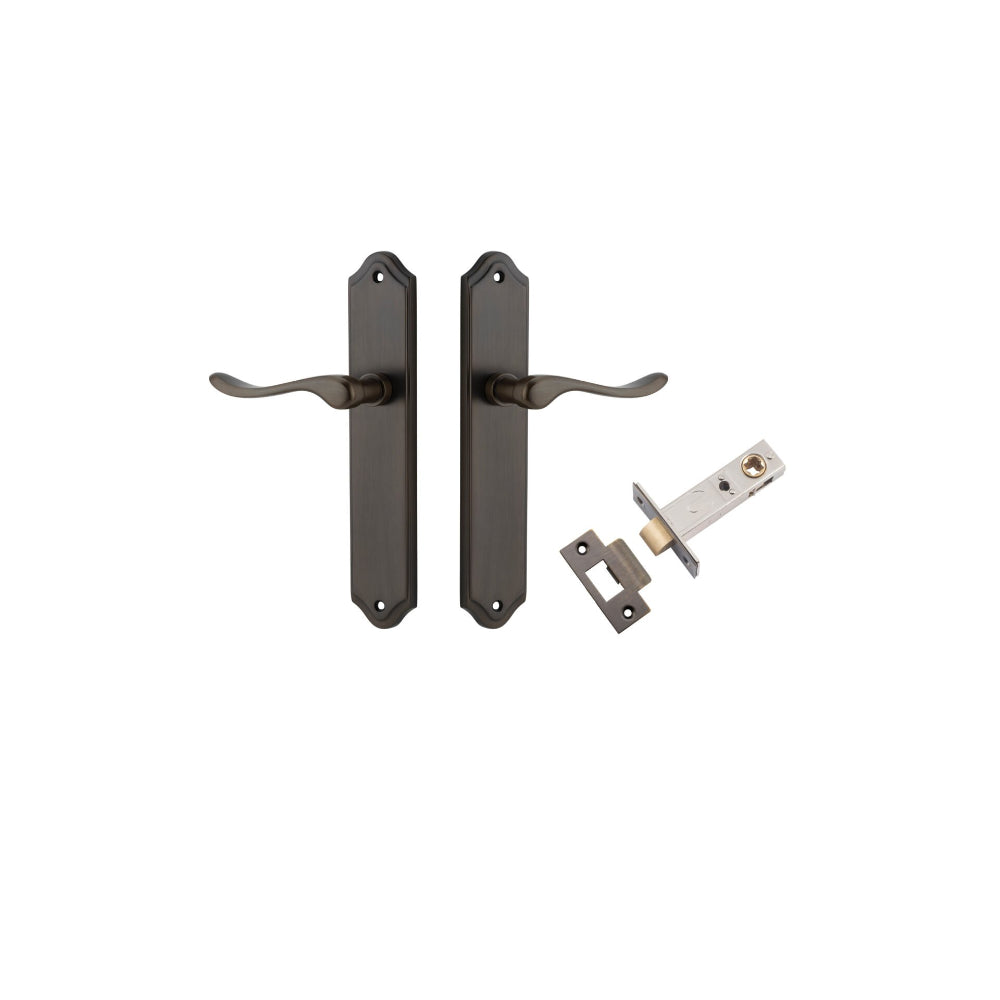 Door Lever Stirling Shouldered Latch Pair Signature Brass H250xW48xP64mm Passage Kit Tube Latch Split Cam 'T' Striker Signature Brass Backset 60mm in Signature Brass