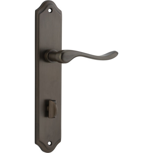 Door Lever Stirling Shouldered Privacy Pair Signature Brass CTC85mm H250xW48xP64mm in Signature Brass